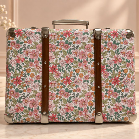 Pink Green Floral Fabric