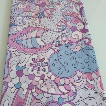 Purple Paisley Swirl Print Fabric