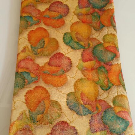 Gold Multicolor Poppy Fabric