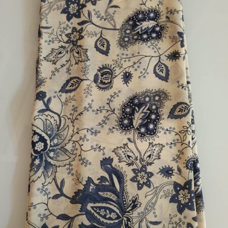 Navy Paisley Floral Fabric