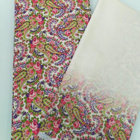 Pink Paisley Floral Cotton Fabric