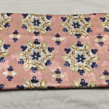 Pink Mandala Medallion Silk Fabric